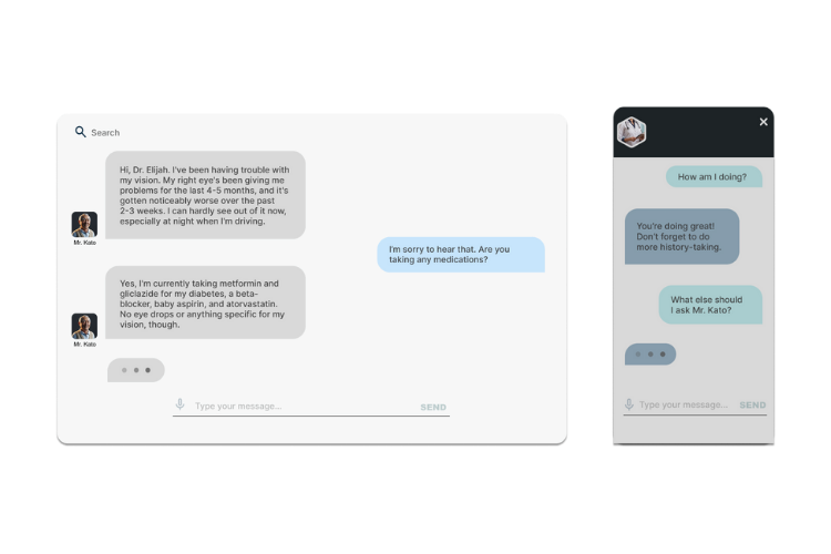 Conversational History-Taking: Dual-agent virtual patient